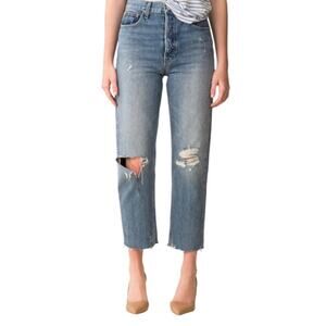 Trave Harper time after time high rise cropped distressed jeans